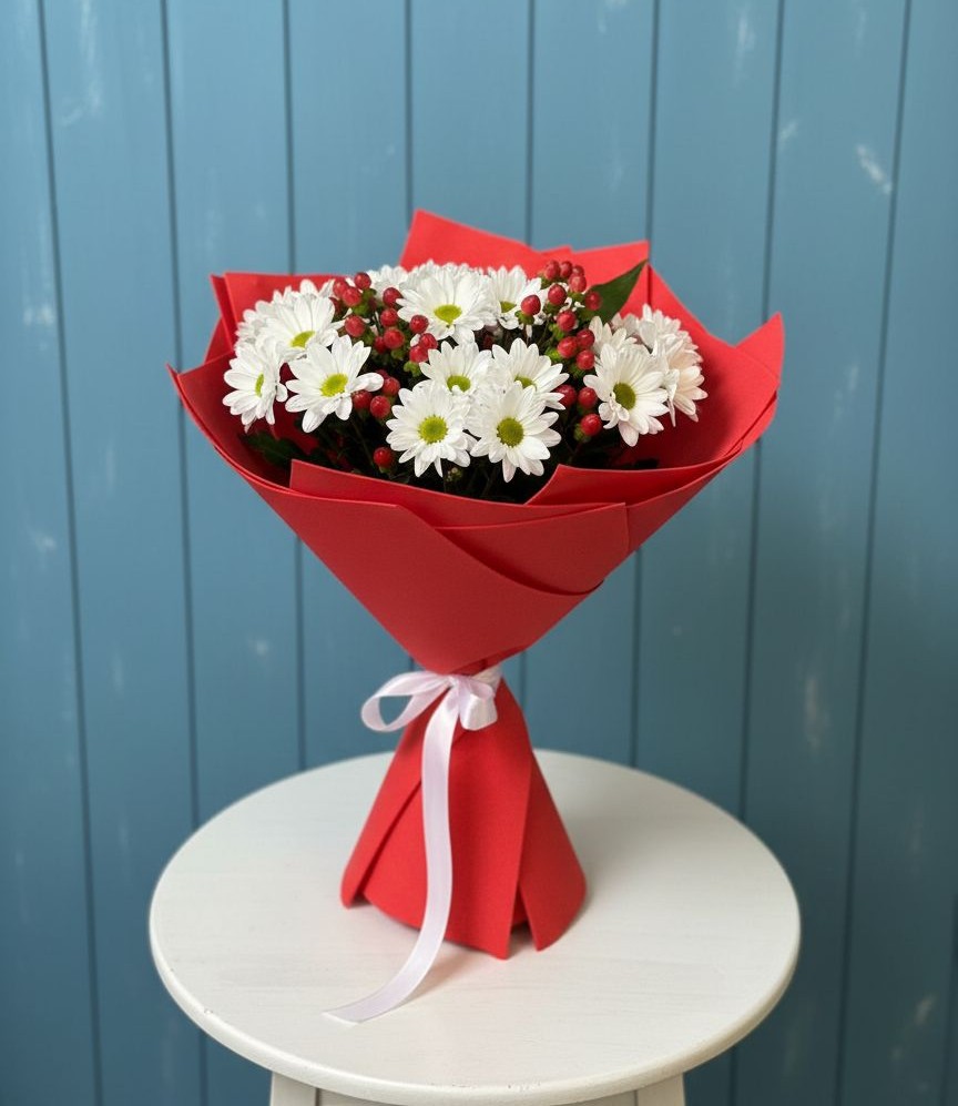 Букет цветов из: Хризантемы в Новопластуновской