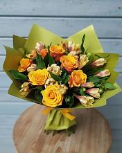 Букет цветов из:  Альстромерии и Розы в Новопластуновской