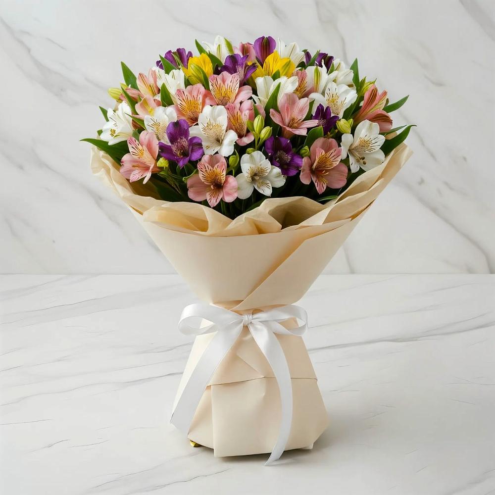 Букет цветов из: Альстромерии в Новопластуновской