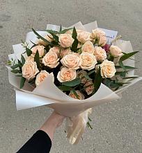 Букет Кремовые розы Латте в Новопластуновской