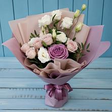 Букет цветов из:  Розы и Лизиантусы #REPLACE_PRED# Новопластуновской