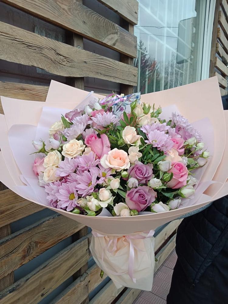 Букет цветов из: Розы и Хризантемы в Новопластуновской