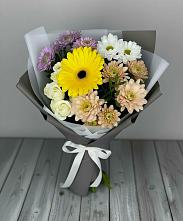Букет цветов из:  Розы, Герберы и Хризантемы #REPLACE_PRED# Новопластуновской