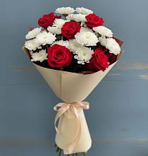 Букет цветов из:  Розы и Хризантемы в Новопластуновской