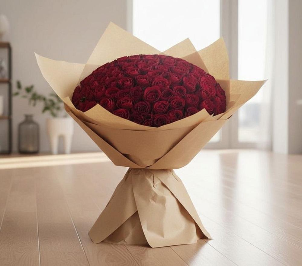 Букет 101 Красная роза в Новопластуновской