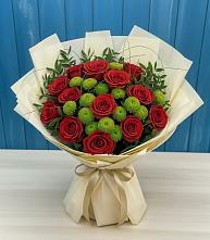 Букет цветов из:  Розы и Хризантемы в Новопластуновской