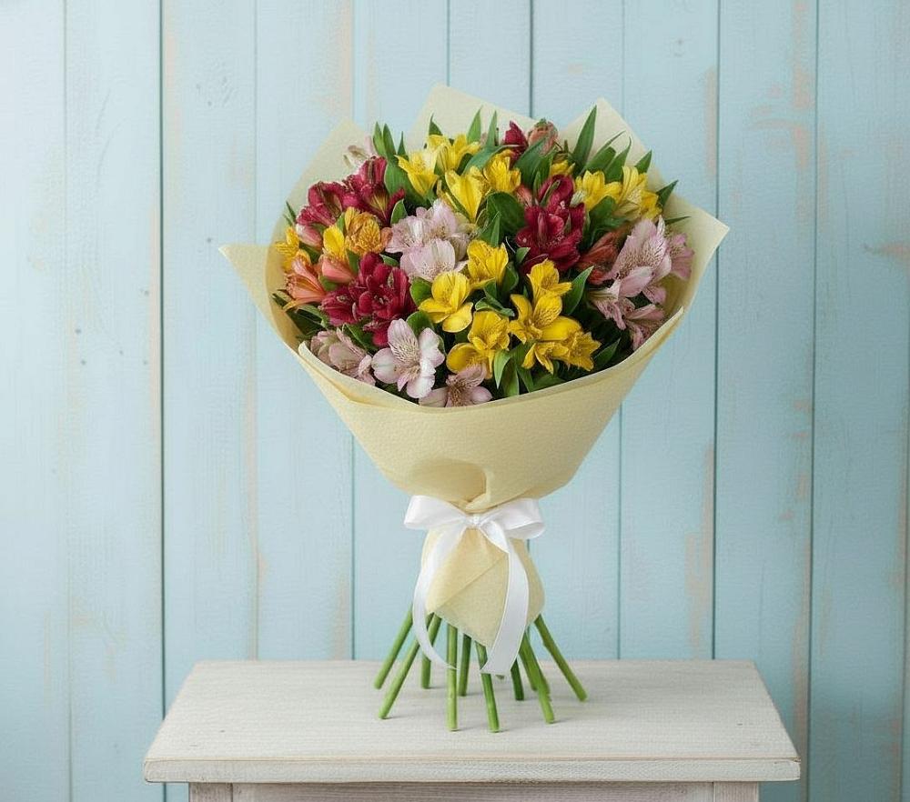 Букет цветов из: Альстромерии в Новопластуновской