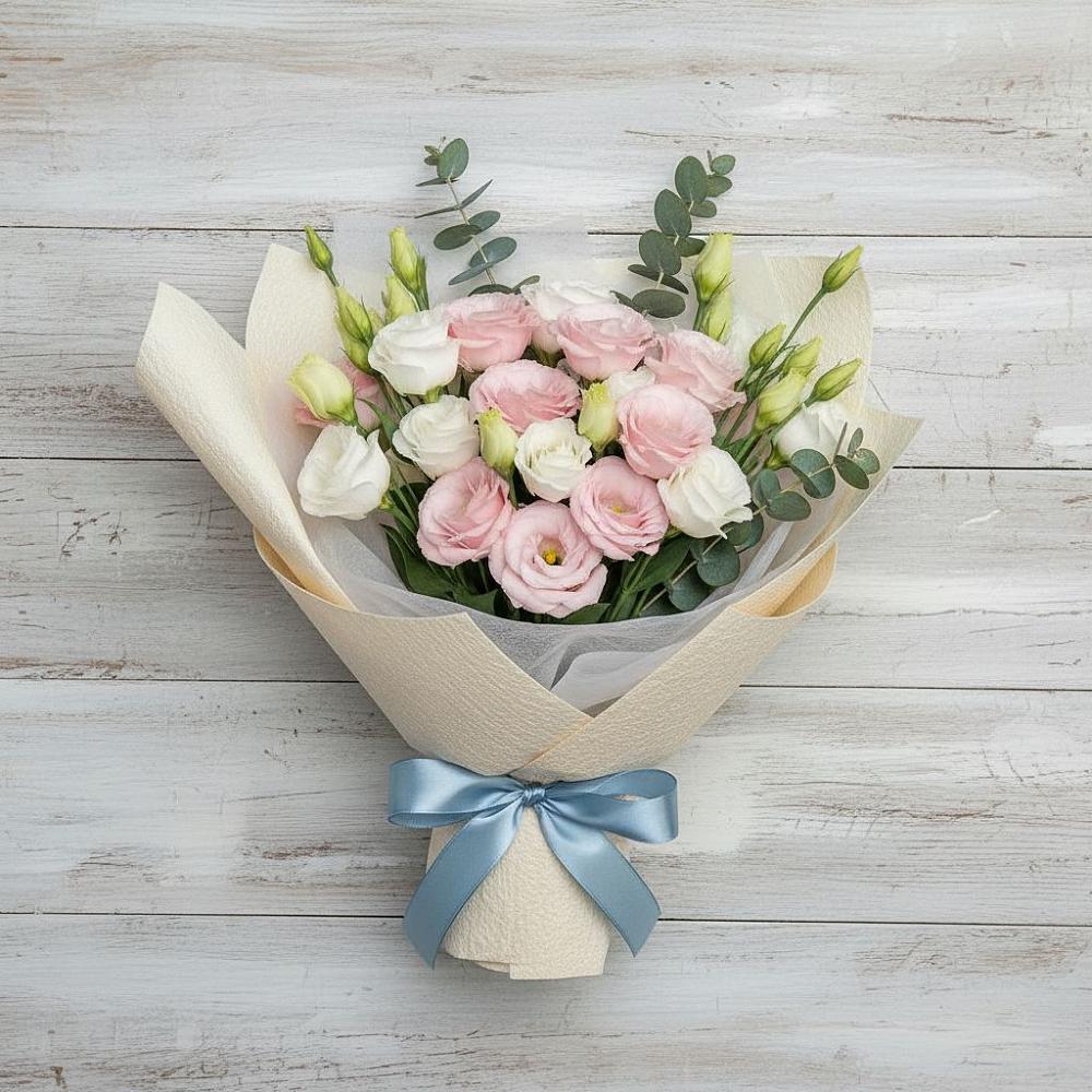 Букет цветов из: Лизиантусы в Новопластуновской